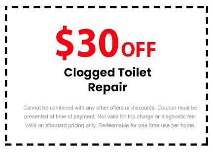 Discount on Clogged Toilet Repair