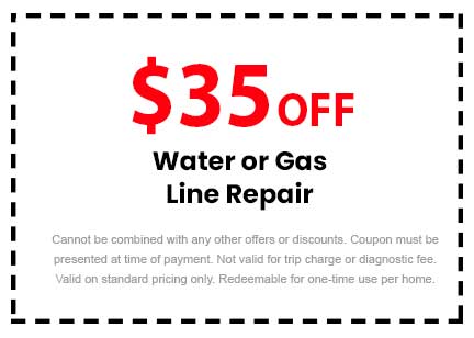Discount on Water or Gas Line Repair